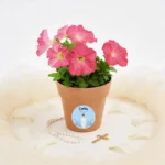 Maceta con semillas de petunia personalizada de comunión, diseño Arco espigas niño