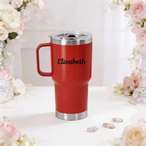 Termo bordes 600ml rojo comunión nombres tipografías