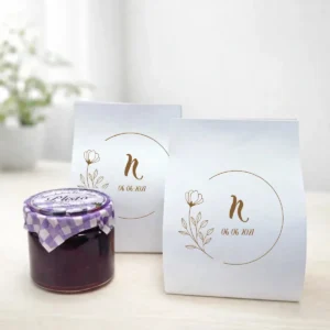 Mermelada de vino 40g bautizo círculo floral inicial