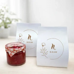 Mermelada de pétalos de rosa 40g bautizo círculo floral inicial