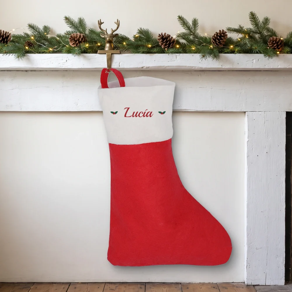 Calcetín de Navidad para colgar con nombre