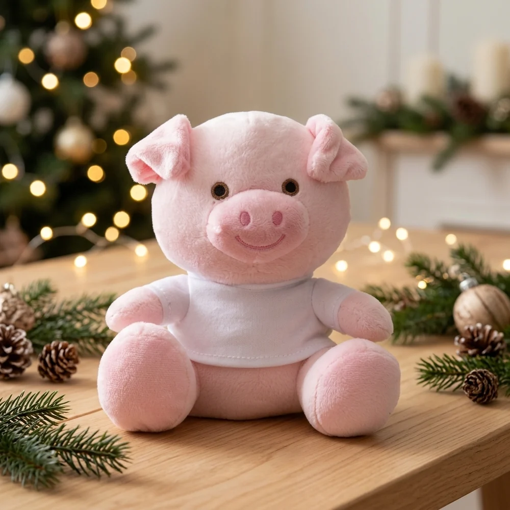 Cerdito de peluche con camiseta y nombre