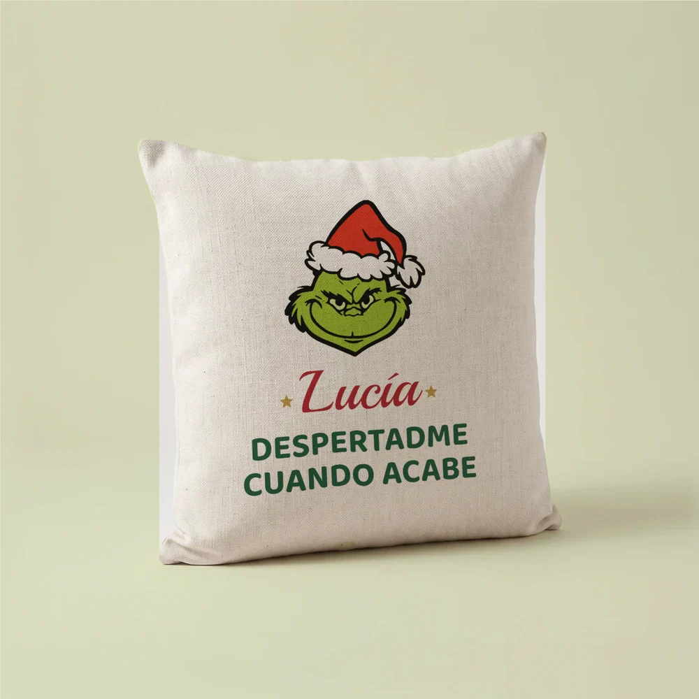 Cojín del Grinch «Despertadme cuando acabe»