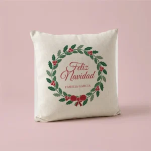 Cojín de Navidad «Corona de acebo»