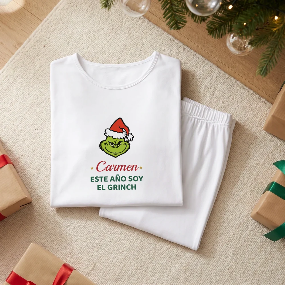 Pijama «Este año soy el Grinch» con nombre