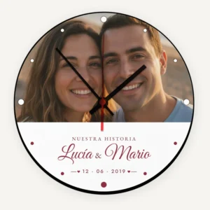 Reloj de pared para la pareja «Foto de aniversario»