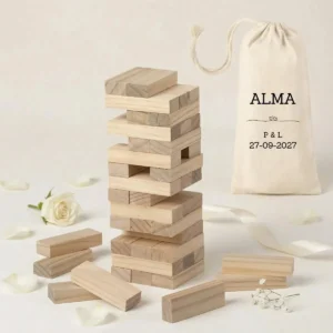 Juego habilidad madera boda corazones unidos